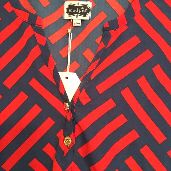 Red white and blue flowing tunic - Picture 2 of 4